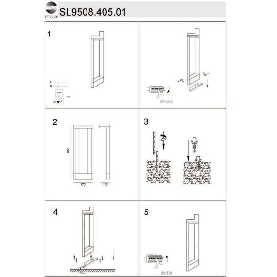 SL9508.405.01 Светильник уличный наземный ST-Luce Черный LED 1*10W 4000K VITAE