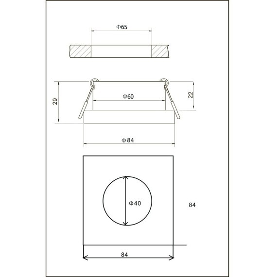 Встраиваемый светильник Maytoni DL083-01-GU10-SQ-W Stark IP65 под лампу 1xGU10 50W