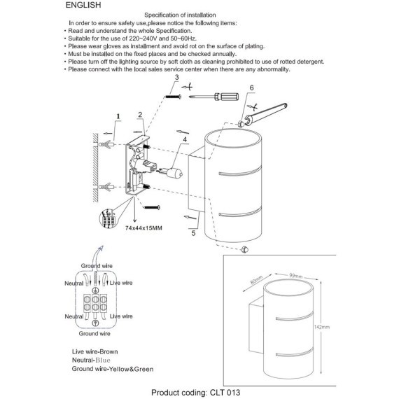 Бра Crystal Lux CLT 013 WH