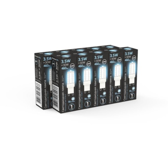 107009205 Лампа Gauss G9 AC185-265V 3,5W 460lm 4100K керамика LED 1/10/200