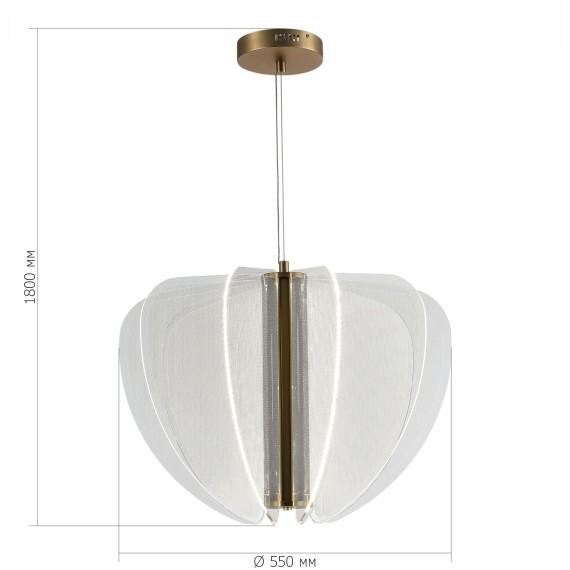 SL6509.203.01 Светильник подвесной ST-Luce Золотистый/Прозрачный LED 1*45W 4000K FESALE