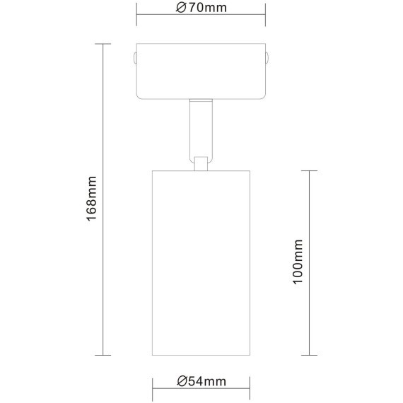 ST303.502.01 Потолочный светильник Белый GU10 1*50W  L100xW54xH168 220V Без ламп Накладные светильники
