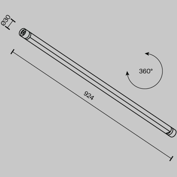 Светильник Basis для системы освещения Maytoni Shelf 1000лм RA90 3000К 24Вт 100° C147CL-L900-24W3K-B