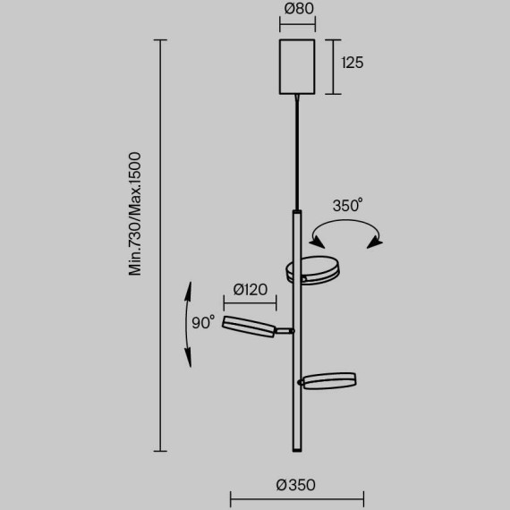 Подвесной светильник Maytoni MOD070PL-L18B3K