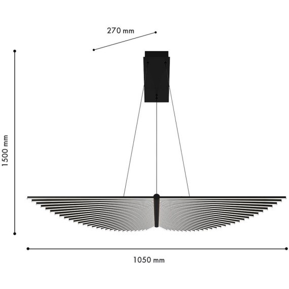 4381-2P, подвесная люстра, L1050xW270xH1500, LEDx60W, 4200LM, 4000K, included