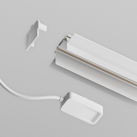 Ввод питания от внешнего драйвера 200см для встр. в ГКЛ 12.5мм шинопровода Maytoni Radity TRA084B-12W-200