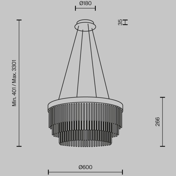MOD486PL-L38BSK Подвесной светодиодный светильник с трехступенчатым перекл. цветовой температуры 2700-3000-4000К Maytoni Trove