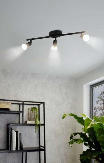 32431 BUZZ-LED Спот 3xGU10 8.4Вт 750Лм 3000К сталь черный IP20