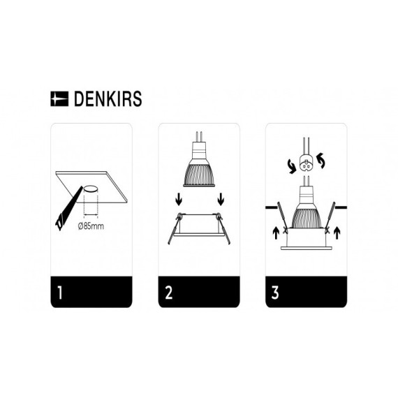 Встраиваемый светильник, IP 20, 10 Вт, GU5.3, LED, DK3026-WH