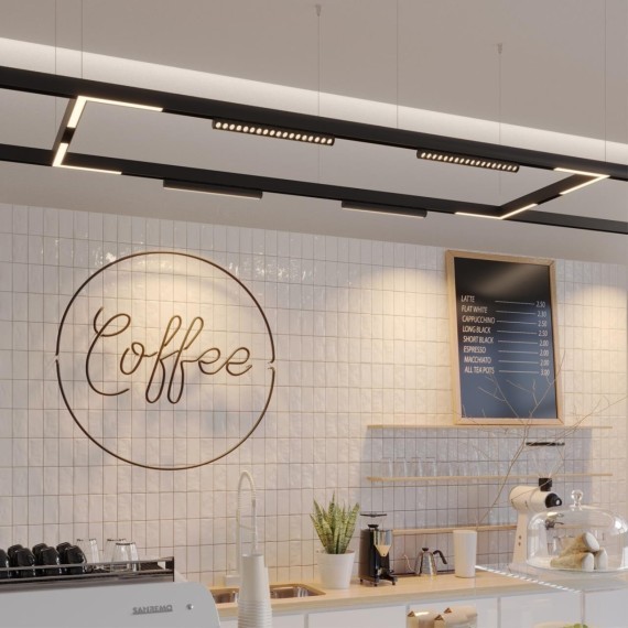 359948 Черный трековый линейный светильник с перекл. цв. температуры 3000;4000;6000К 18Вт 1170Лм CRI90 Novotech VECTOR