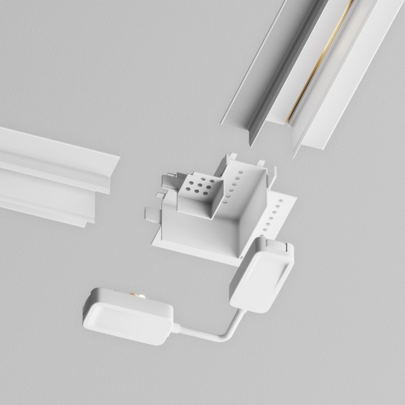 Коннектор питания угловой для встраиваемого в ГКЛ 12.5мм шинопровода Maytoni Radity TRA084CPC-W-12