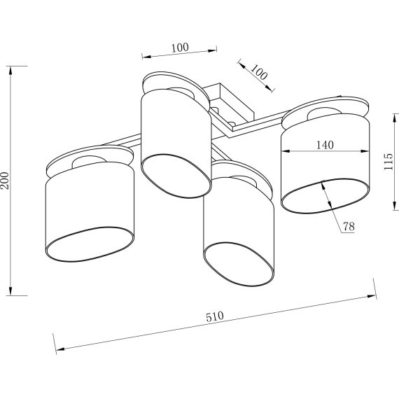 Люстра потолочная Freya FR5101-CL-04-CN Bice под лампы 4xE14 40W