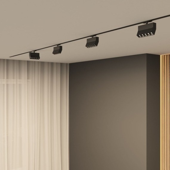 Однофазный двужильный светодиодный трековый светильник Denkirs DK6446-BK Edder 4000К 780Лм CRI90+ 24° 10Вт