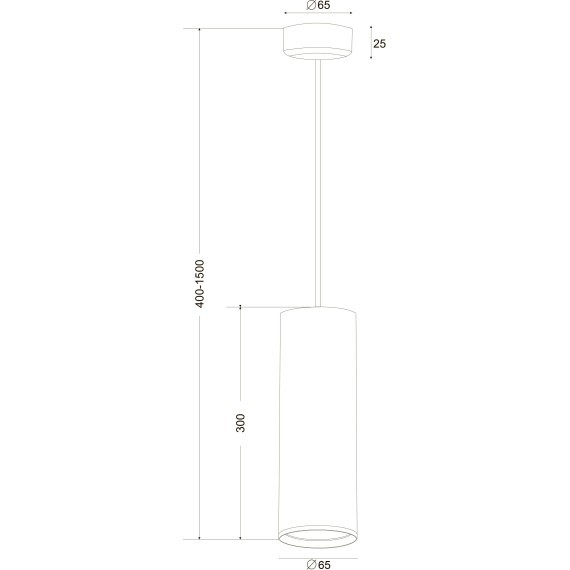 Подвесной светильник цилиндр Maytoni P038PL-01G Focus Design под лампу 1xGU10 50W