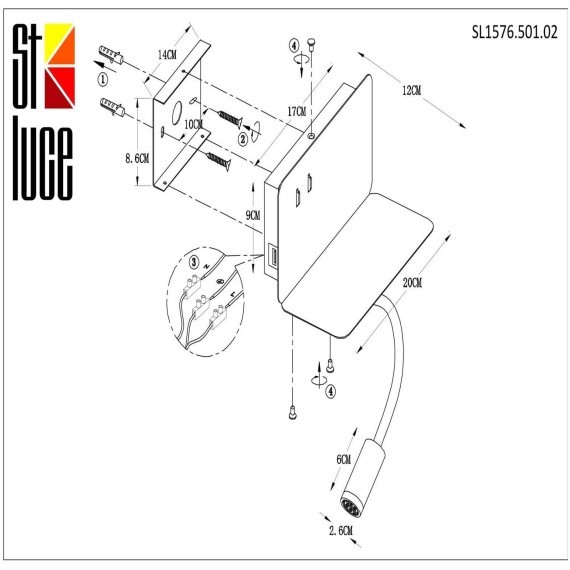 SL1576.501.02 Светильник настенный ST-Luce Белый/Белый LED 2*3W 4000K Настенные светильники