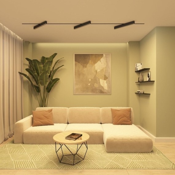 Однофазный двужильный светодиодный трековый светильник Denkirs DK6634-BK Edder 3000К 3120Лм CRI90+ 24° 40Вт