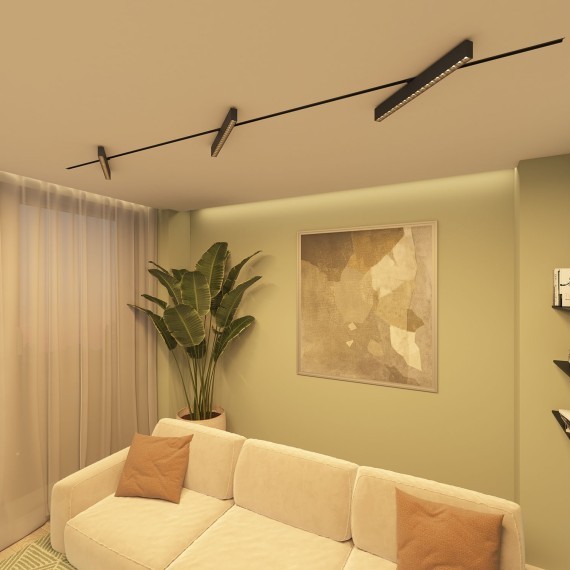 Однофазный двужильный светодиодный трековый светильник Denkirs DK6634-BK Edder 3000К 3120Лм CRI90+ 24° 40Вт