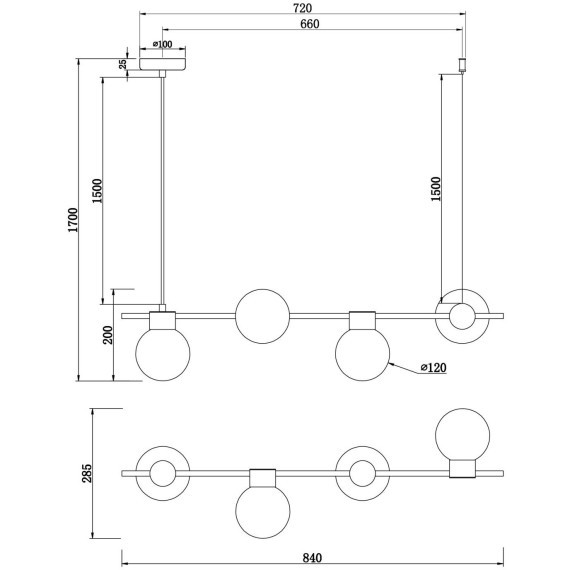 Подвесной светильник Freya FR5232PL-04B