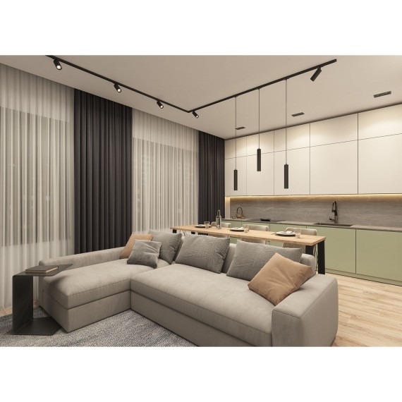 Однофазный двужильный трековый светильник Denkirs DK6202-BK SOLID Tube под сменную лампу GU10