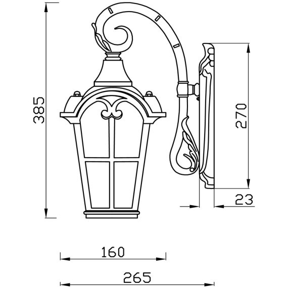 Уличный настенный светильник Outdoor O413WL-01GB