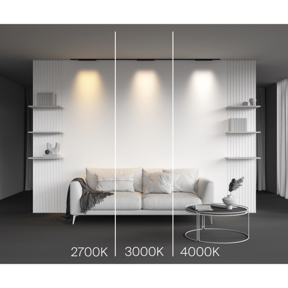 TR192-1-8W3K-B Ультратонкий трековый диммируемый по TRIAC 0/1-10V магнитный светодиодный светильник Maytoni Levity CRI90+ 3000К 250Лм 100° 8Вт