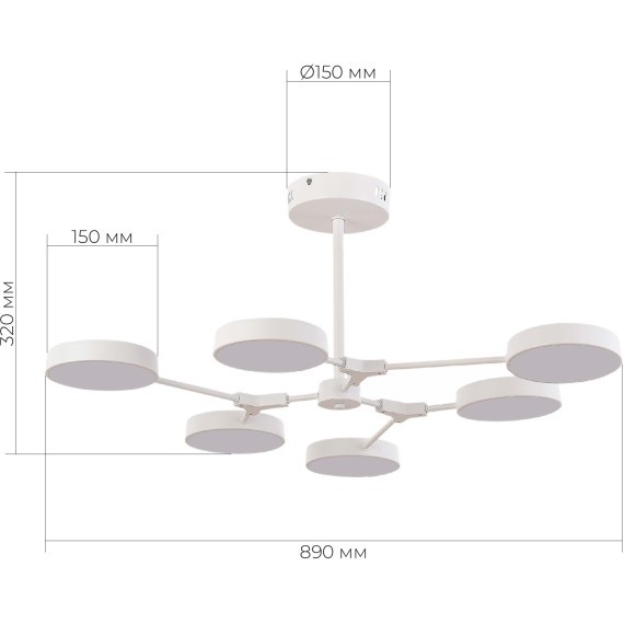 SLE6003-502-06 Светильник потолочный Белый/Белый LED 6*10W MONTA