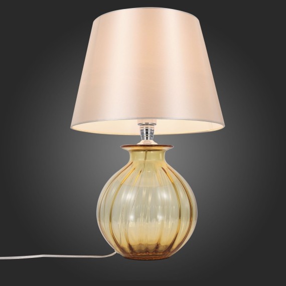SL968.904.01 Прикроватная лампа ST-Luce Хром, Янтарный/Бежевый E27 1*60W AMPOLLA