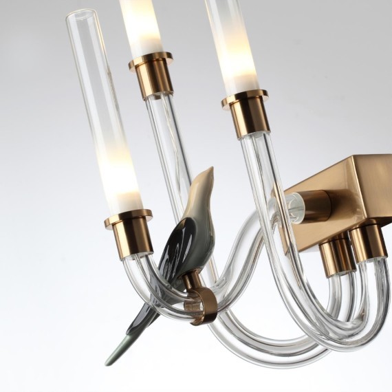 5431/6WL L-VISION ODL_EX24 11 золотой(под латунь)/белый градиент/беж./зеленый/ металл/стекло/керамика Бра LED 6W 4000K LARK