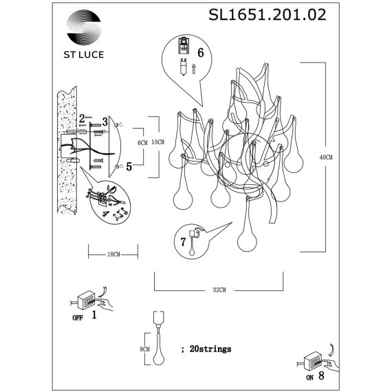SL1651.201.02 Бра ST-Luce Золотистый/Золотистый G9 2*5W ANZIO