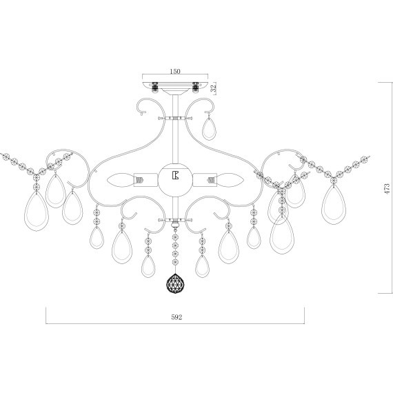 Люстра потолочная Freya FR2302-CL-06-WG Chabrol под лампы 6xE14 40W