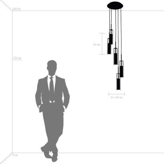 Длинный подвесной светильник Lightstar 756054 Cilino под лампы 5xGU10 200W