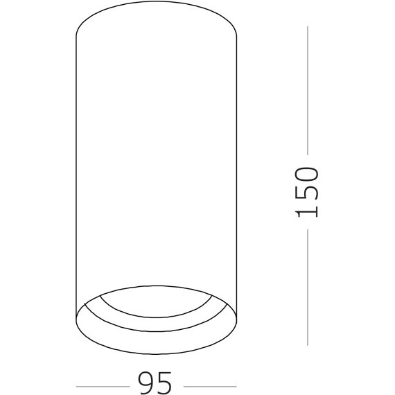 ST157.432.20 Светильник потолочный Черный LED 1*20W 3000K 1 600Lm Ra90 60° IP44 D95xH150 220-265V Накладные светильники