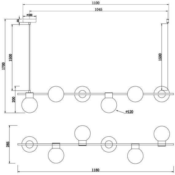 Подвесной светильник Freya FR5232PL-06B1