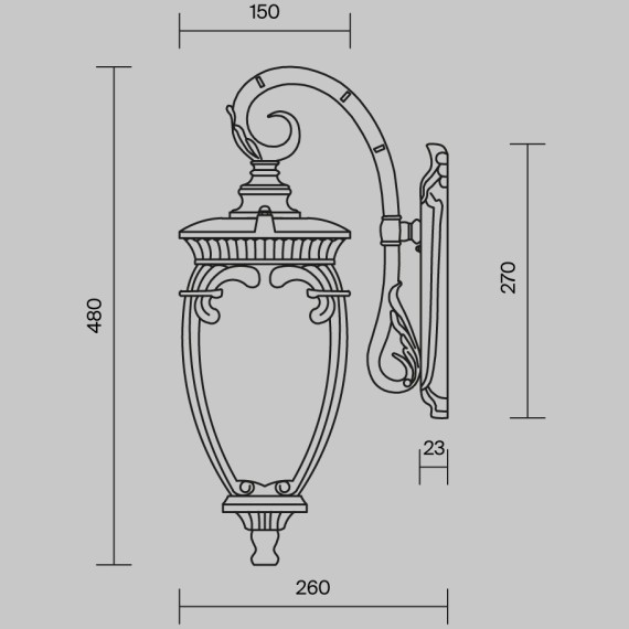 Настенный светильник (бра) Outdoor O414WL-01GB