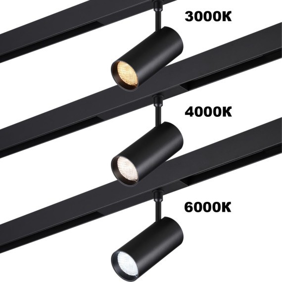 359960 Трековый светодиодный спот с перекл. цвет. температуры 3000;4000;6000К и антибликовым фильтром, 220В, 30Вт, 1950Лм, CRI90 Novotech VECTOR