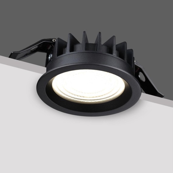 359845 Черный круглый светодиодный светильник с перекл. цв. температуры 15W 1500Лм 2700;3200;4000К 120° UGR16 CRI95 IP44 Novotech FLUO