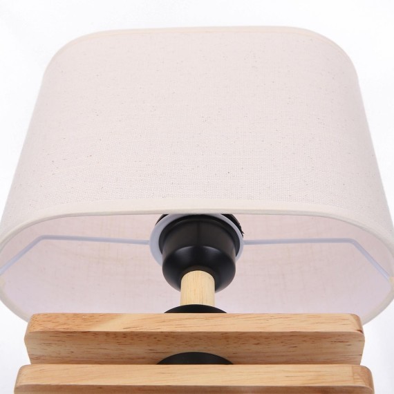 8205/1T COUNTY LN25 светлое дерево/бежевый, дерево/текстиль Настольная лампа E27 1*60W 220V MADERANA