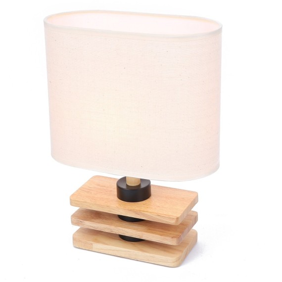 8205/1T COUNTY LN25 светлое дерево/бежевый, дерево/текстиль Настольная лампа E27 1*60W 220V MADERANA