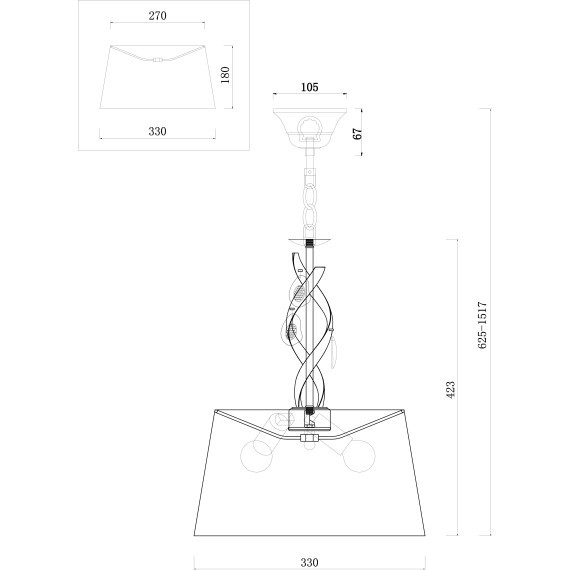Подвесной светильник с 3 лампами Freya FR2001PL-03G Monique под лампы 3xE14 40W