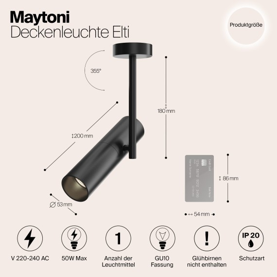 Накладной потолочный светильник Maytoni C020CL-01B Elti под лампу 1xGU10 50W