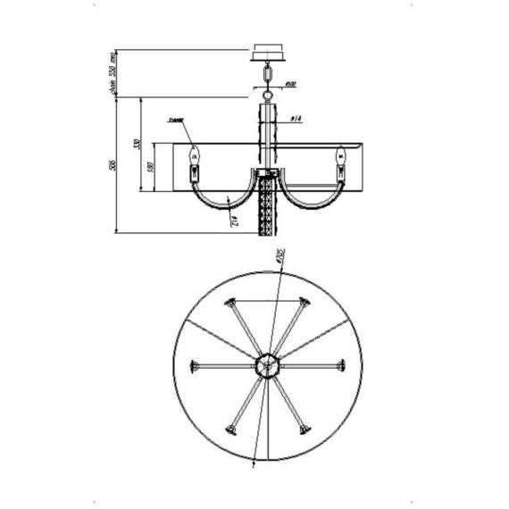 Подвесная люстра Talento DIA008PL-06CH