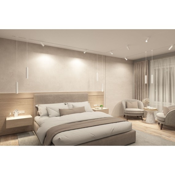 Однофазный двужильный трековый светильник Denkirs DK6202-WH SOLID Tube под сменную лампу GU10