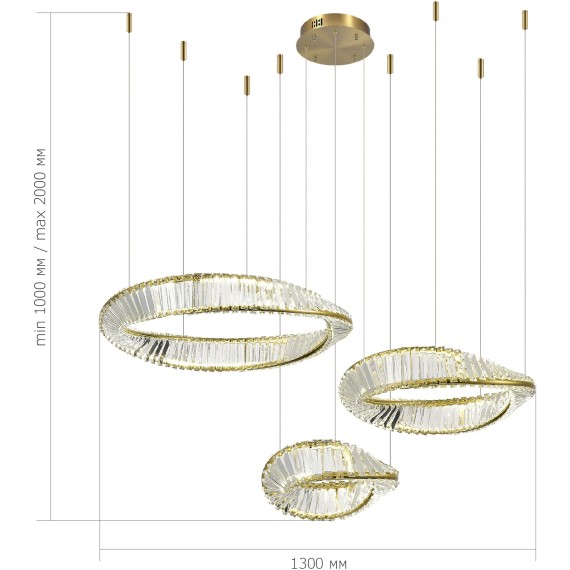 SL6204.311.03 Светильник подвесной ST-Luce Латунь/Прозрачный LED 1*97W 4000K RITORTO