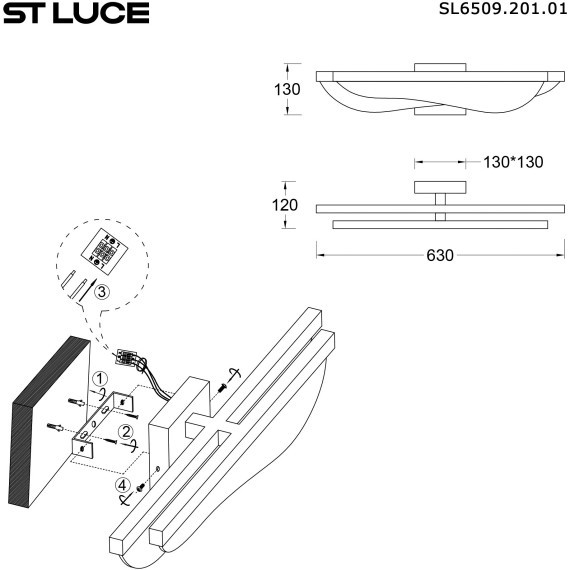 SL6509.201.01 Светильник настенный ST-Luce Золотистый/Прозрачный LED 1*18W 4000K FESALE