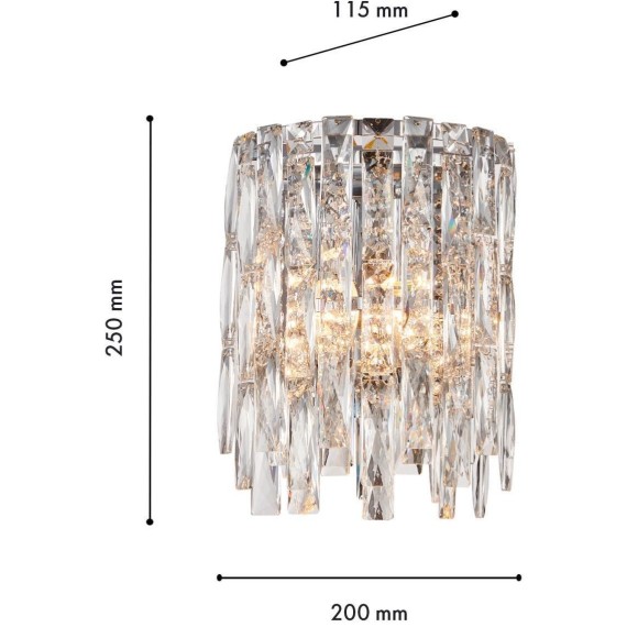 4723-2W, настенный светильник, D115xW200xH250, 2xE14x40W, excluded