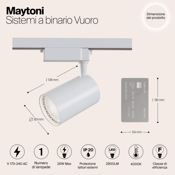 Трековый светильник Technical TR003-1-30W4K-W