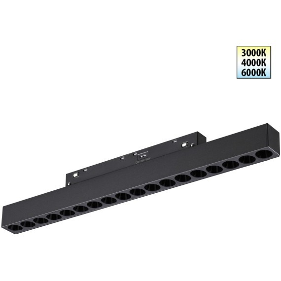 359623 Трековый светильник Novotech SHINO с переключ. цв. темпер. IP20 LED Ra90 Lm1170 3000К\4000К\6000К 18W 48V FLUM