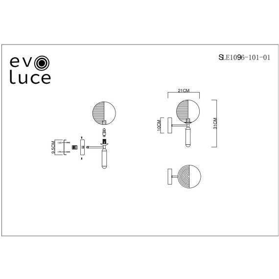 SLE1096-101-01 Светильник настенный Хром/Прозрачный G9 1*5W AVEIRO