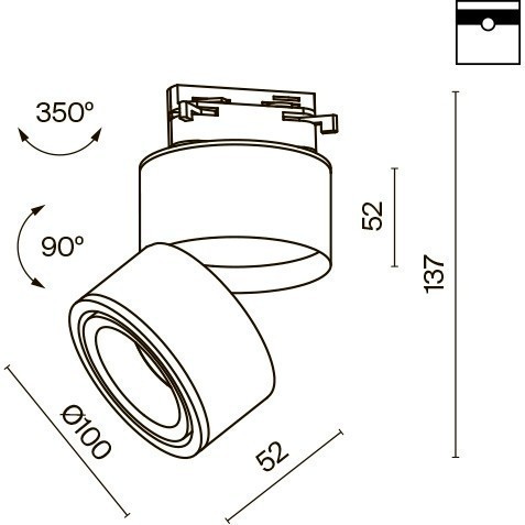 Однофазный двужильный светодиодный трековый светильник Maytoni Unity TR084-1-15W4K-D-W Yin 4000К 1060Лм CRI90+ 24° 15Вт