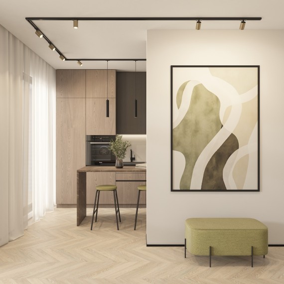 Трековый однофазный двужильный черный светильник DK6210-BK GU10